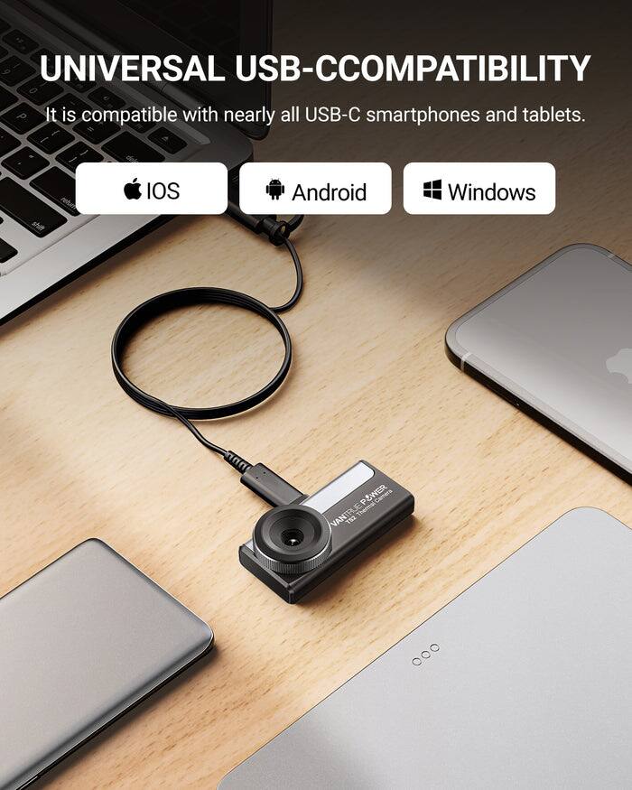 UNIVERSAL USB-C COMPATIBILITY  
It is compatible with nearly all USB-C smartphones and tablets.  

- iOS  
- Android  
- Windows  

VANTRUE T52