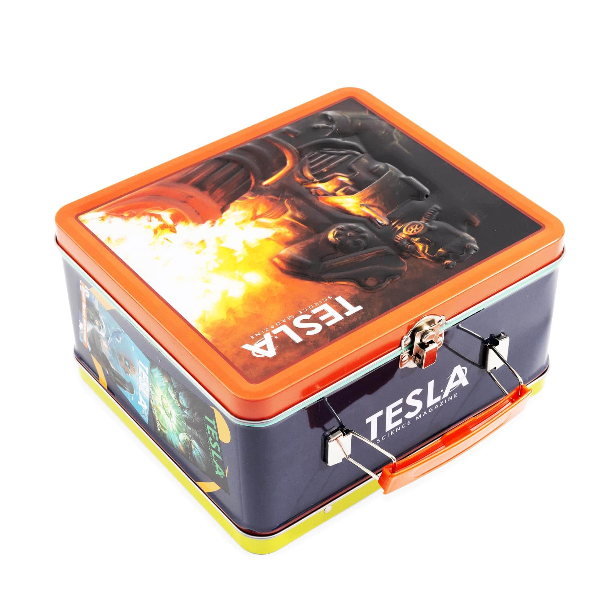 Toynk Fallout Tesla Science Magazine Metal Lunchbox Multi Colored