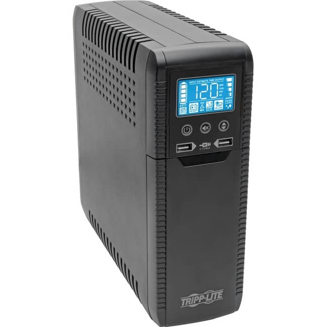 Tripp Lite - by Eaton UPS Line-Interactive UPS with USB and 8 Outlets - 120V 1000VA 600W 50/60 Hz AVR ECO Series - 1000 - Black