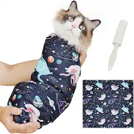 Supet - Cat Wrap for Cutting Nails, 2025 Self-Adherent Cat Grooming Wrap, Anti-Escape Calming - Star
