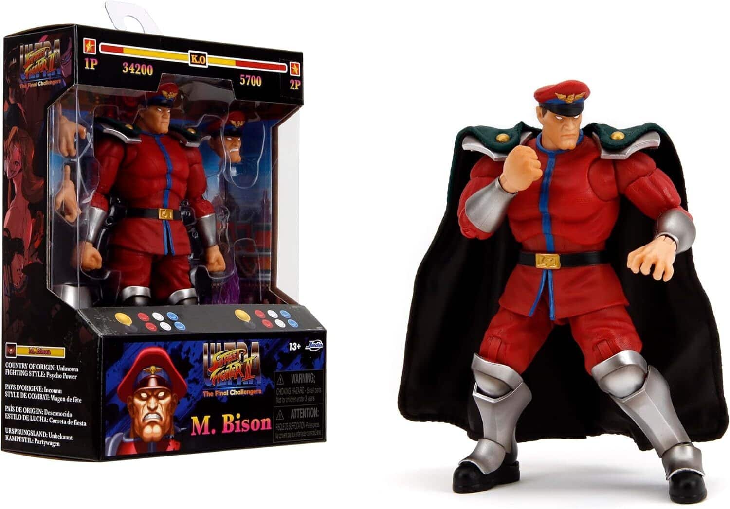 Jada Toys - Street Fighter II M. Bison 6-in Articulated Collectible Action Figure