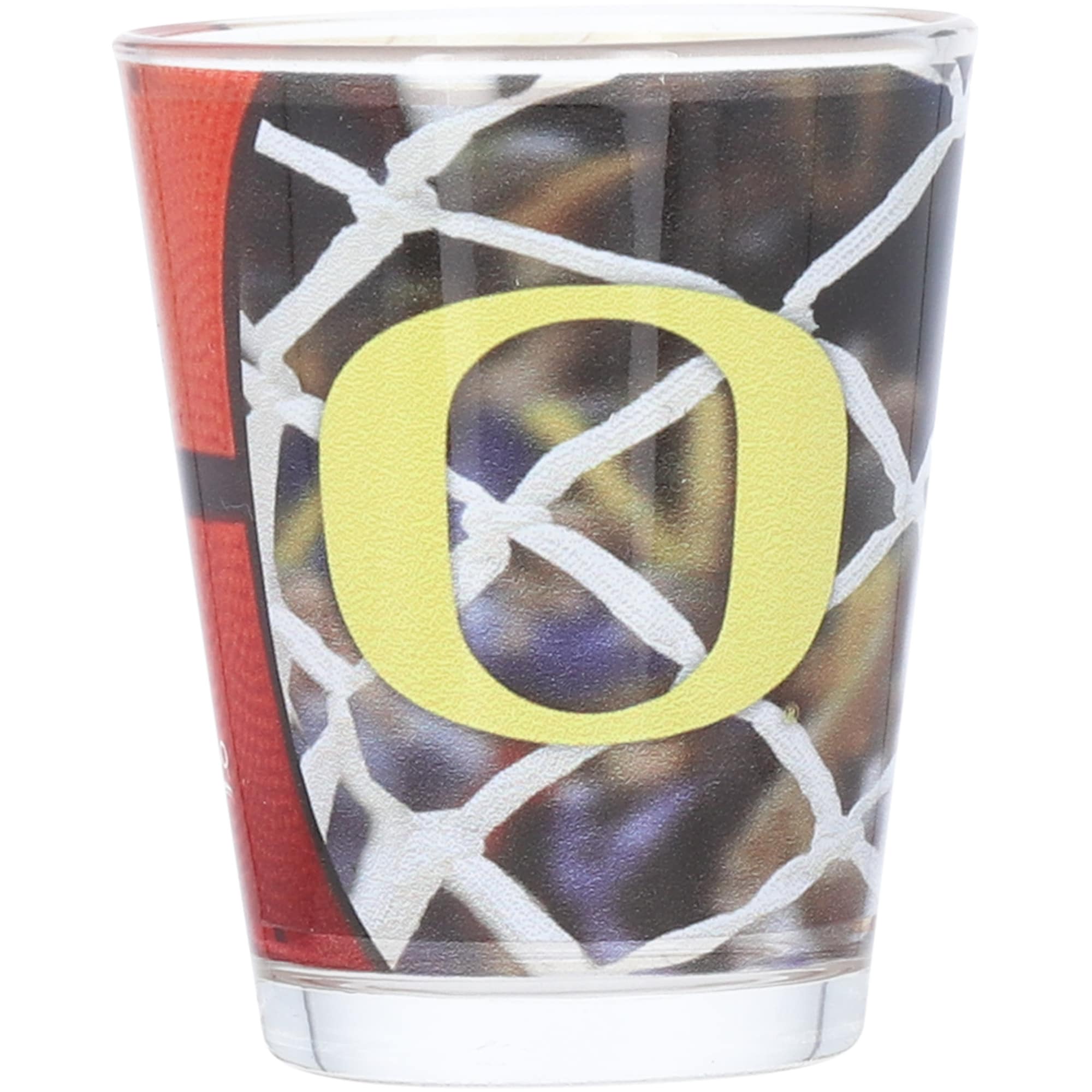 Front. Indigo Falls - Oregon Ducks 2oz. Basketball Collector Shot Glass - Multicolor.
