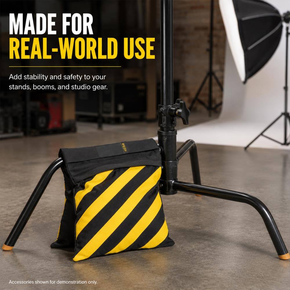 MADE FOR REAL-WORLD USE

Add stability and safety to your stands, booms, and studio gear.

Accessories shown for demonstration only.