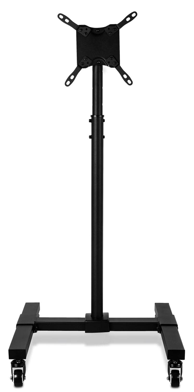 Alt View 1. Mount-It! - Adjustable Mobile TV Display Stand with Tilt, Height Adjustment, and Locking Caster Wheels, Black - Black.