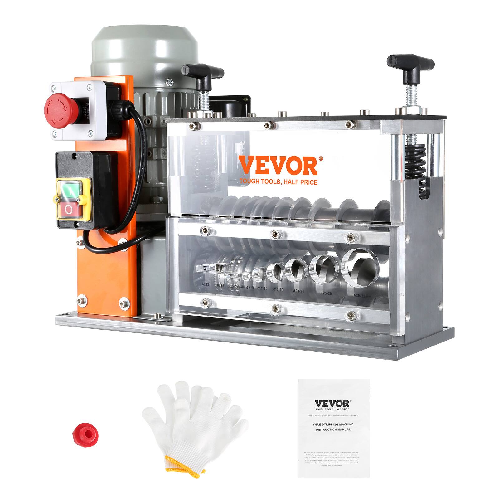 VEVOR TOUGH TOOLS, HALF PRICE

2
5% 011-74 015-19
20/24
#25-29
30-32mm

VEVOR TOUGH WIRE STRIPPING MACHINE INSTRUCTION MANUAL