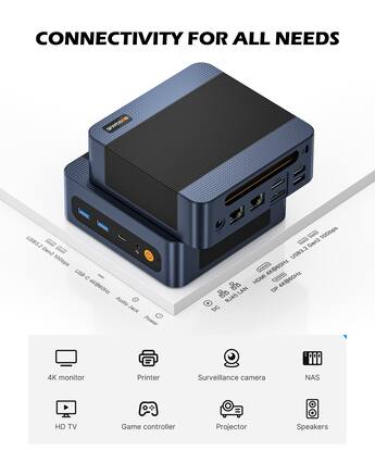 BOSGAME E7 Mini PC, Intel Core 3 100U (6C/8T up to 4.7GHz), 16GB BOSGAME E7 Mini PC, Intel Core 3 100U (6C/8T up to 4.7GHz), 16GB