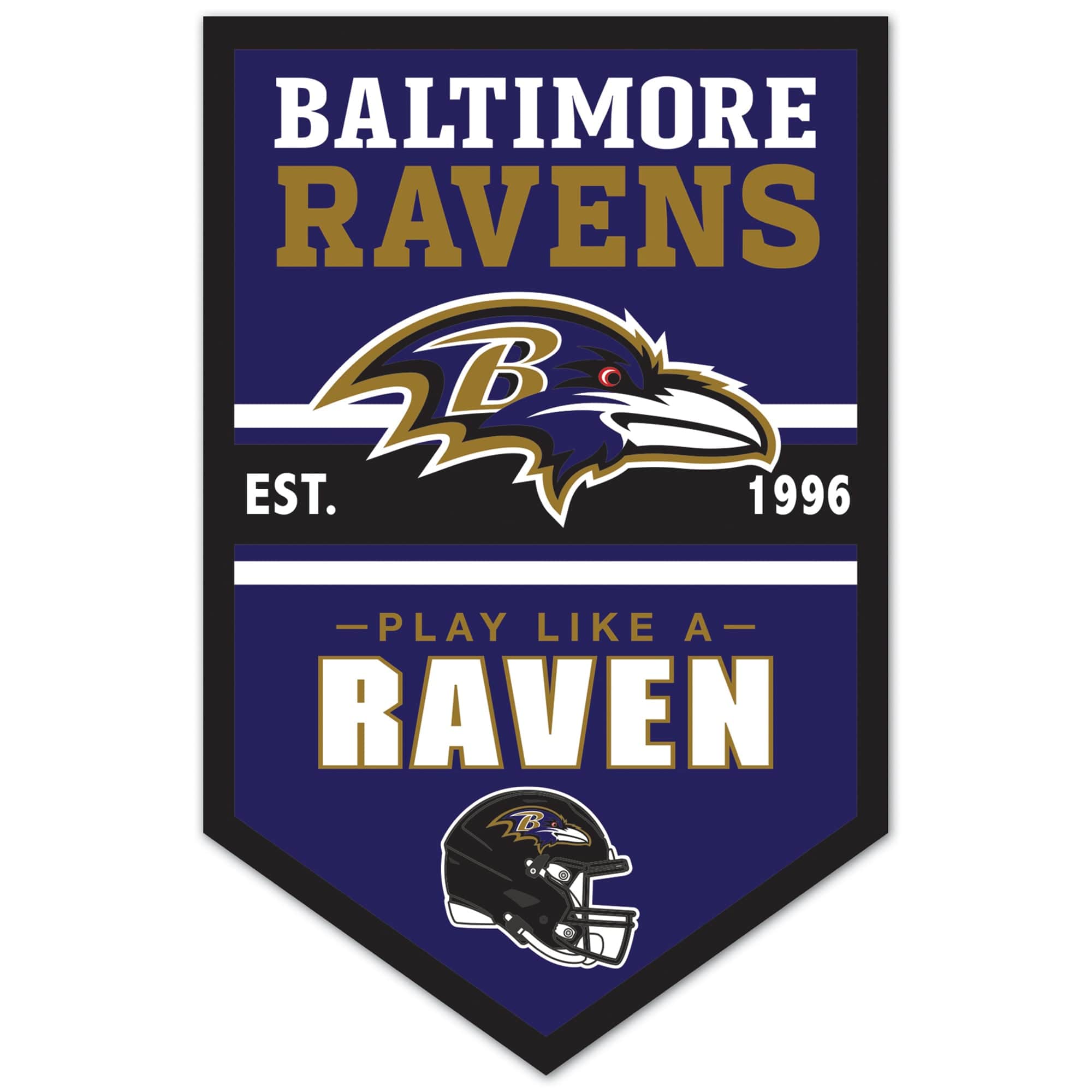 WinCraft - Baltimore Ravens 11" x 17" Chevron Wood Sign - Multicolor