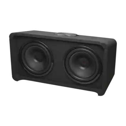 Front. Infinity - INFINITY REFERENCE 1200D Dual 12" Ported enclosure with Slip Stream port - Black.