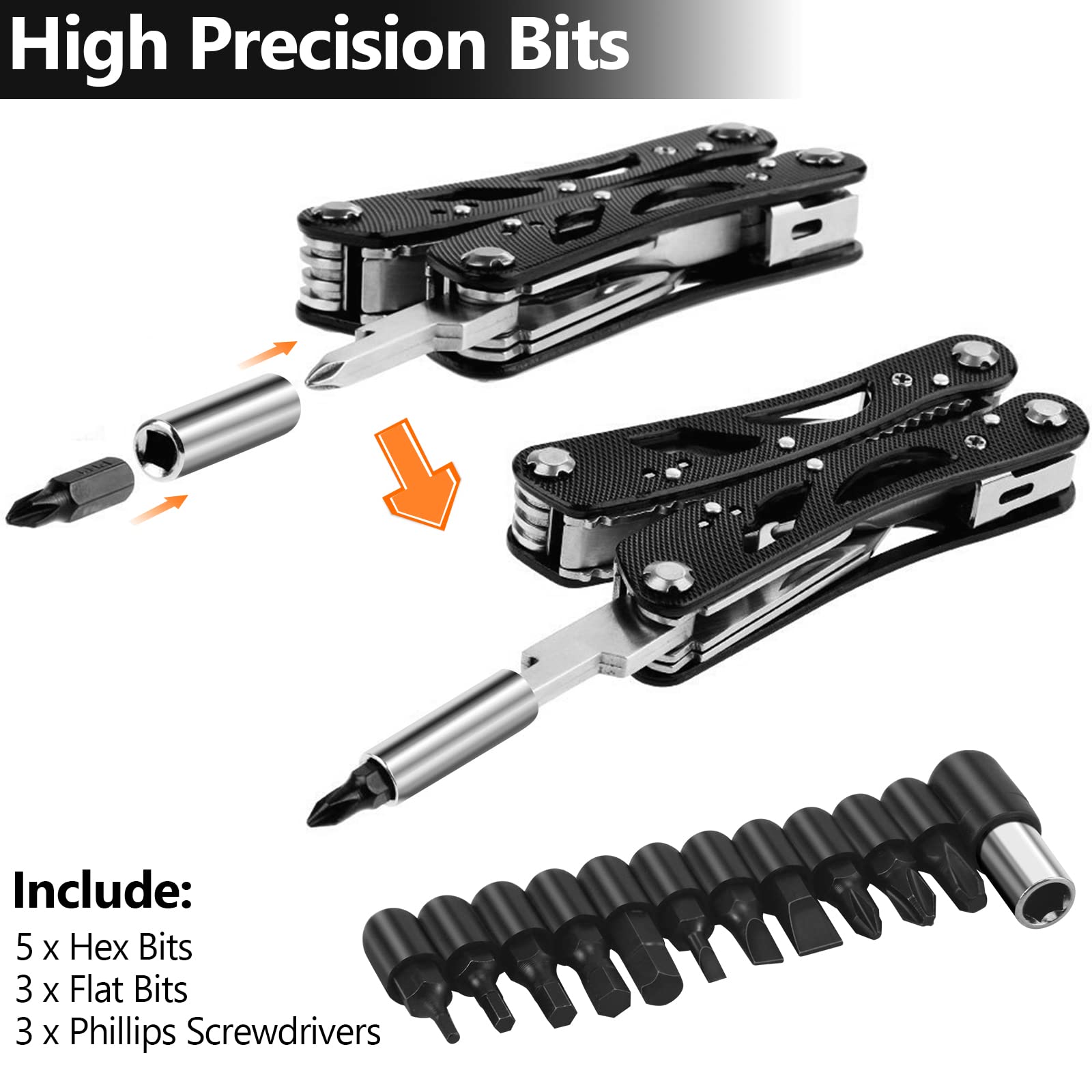 High Precision Bits

Include:
5 x Hex Bits
3 x Flat Bits
3 x Phillips Screwdrivers