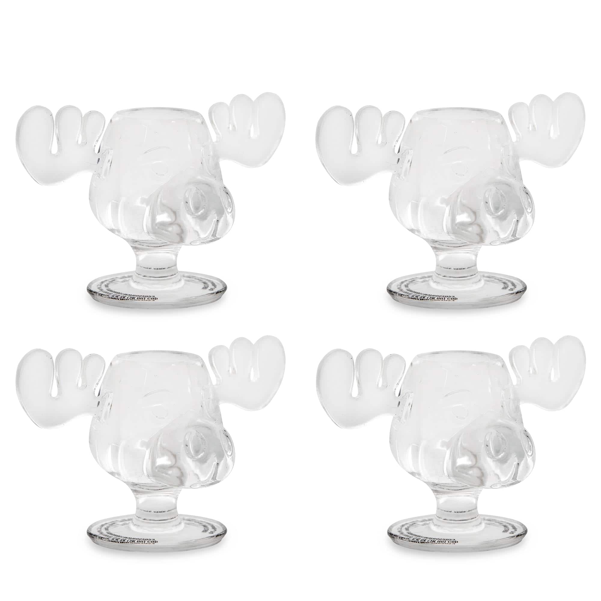 Silver Buffalo - National Lampoon's Christmas Vacation Moose Head Shot Glasses | Set of 4 - Clear