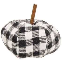 BreeBe - * Plaid Stuffed Felt Pumpkin 3" - Black & White