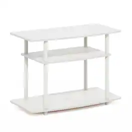 Furinno - Turn-N-Tube No Tools 3-Tier TV Stands - White