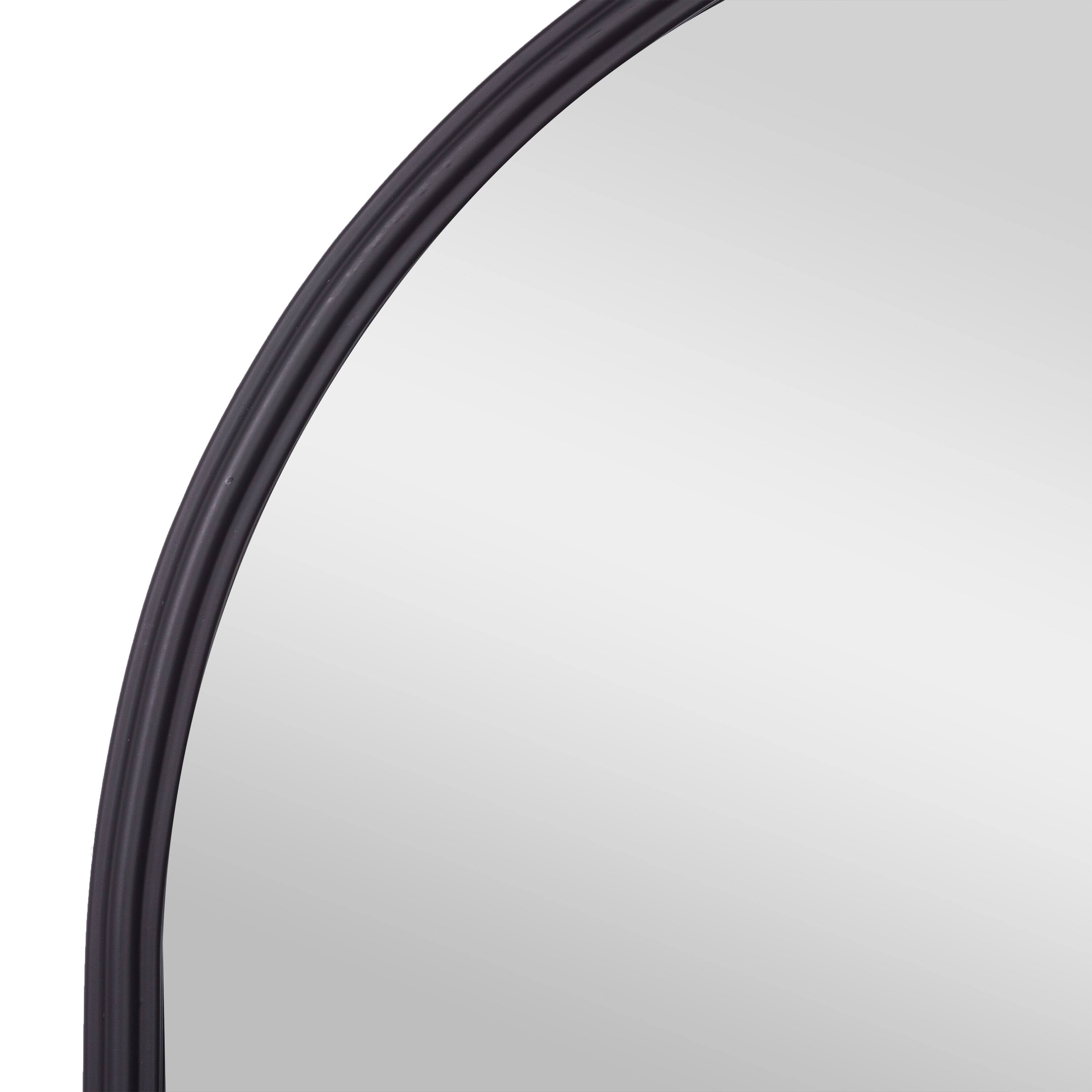 Alt View 10. Emma + Oliver - Arched Wall Mirror with Metal Frame and Aluminum Backed Glass - Black.