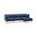 Front. Burrow - Contemporary Range 3-Seat Sofa with Attachable Ottoman - Navy Blue.