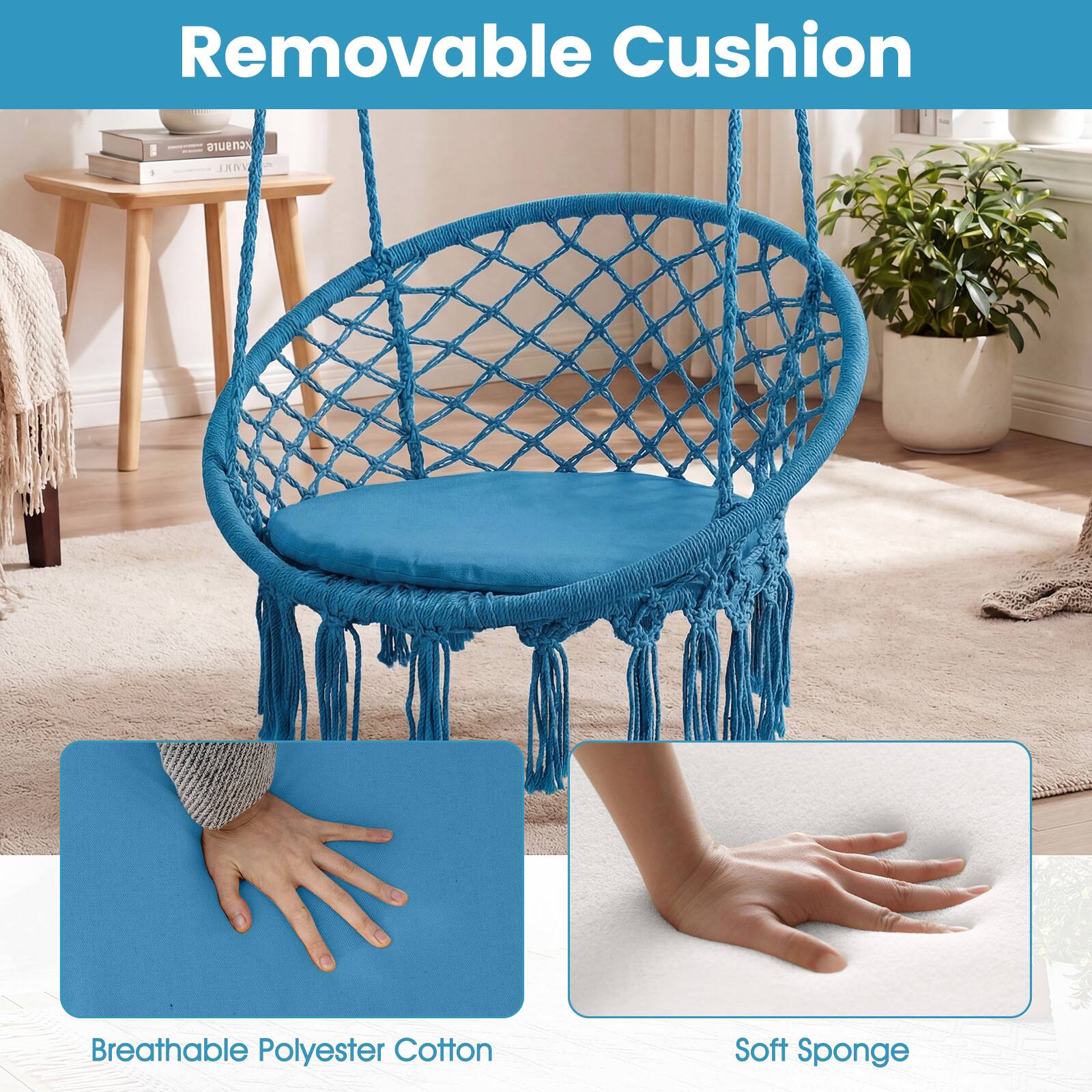 Removable Cushion

Breathable Polyester Cotton

Soft Sponge