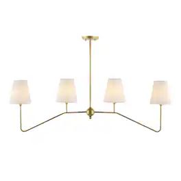 Jonathan Y - Signe 47.5" 4-Light Classic Minimalist Iron Linear LED Pendant - Gold Painting