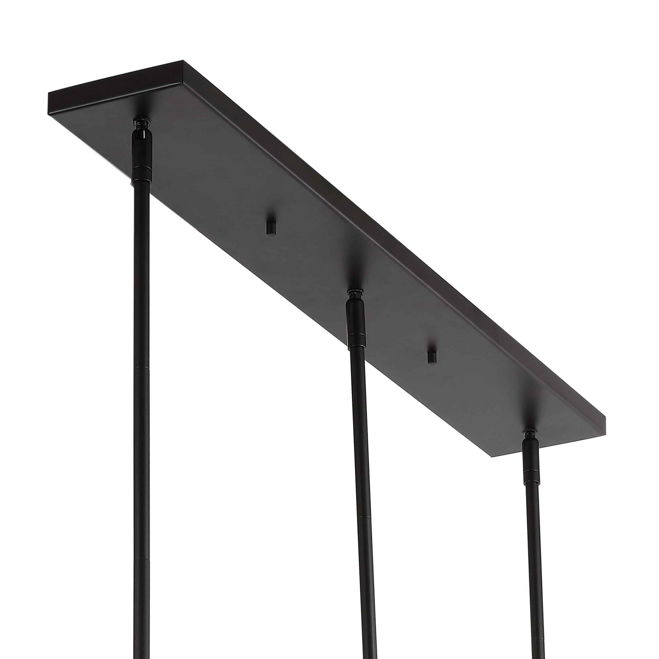 Alt View 5. Jonathan Y - Grace 36.5" 3-Light Industrial Farmhouse Iron Linear LED Pendant, Oil Rubbed Bronze - Oil Rubbed Bronze.