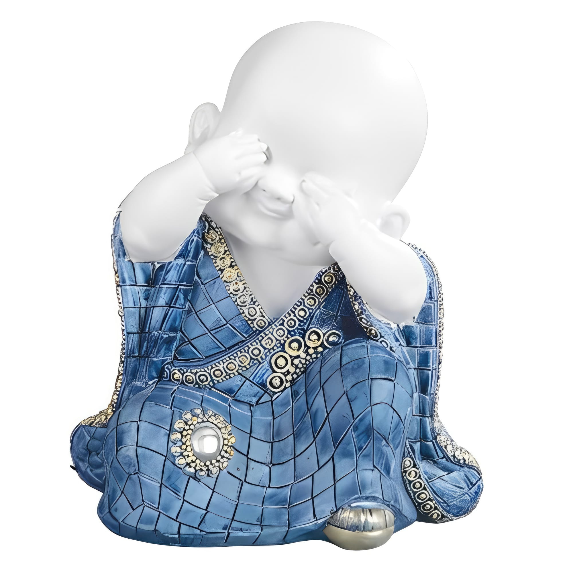 FC Design - 5.75"H Monk No See Figurine Statue Office Desk Tabletop Home Decor Gift - Multi-Color