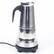 Left. Home Collection - Electric Moka Pot Espresso Maker – 9-Cup Stainless Steel Greca Coffee Maker, Automatic Stovetop Espresso Machine 110V - Silver.