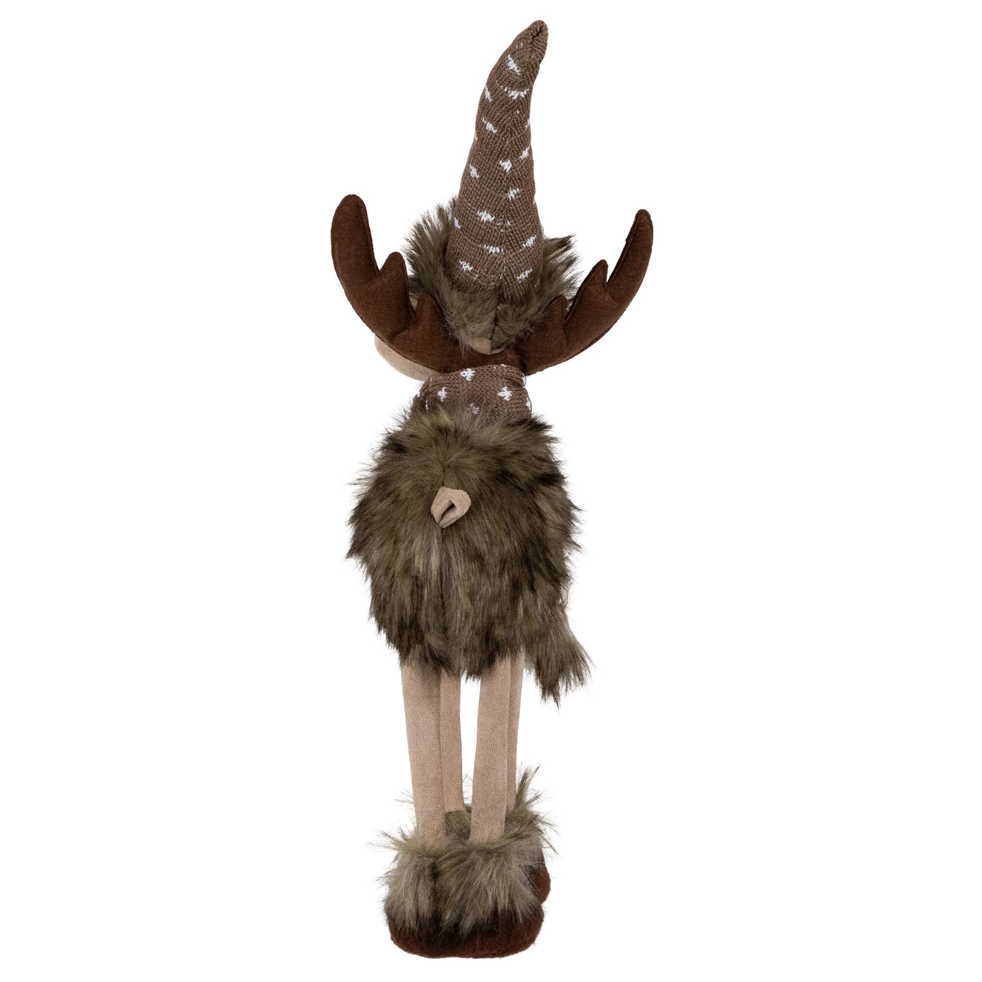 Alt View 4. Northlight - Standing Four Legged Moose Christmas Figure - 19" - Brown and White - Brown.