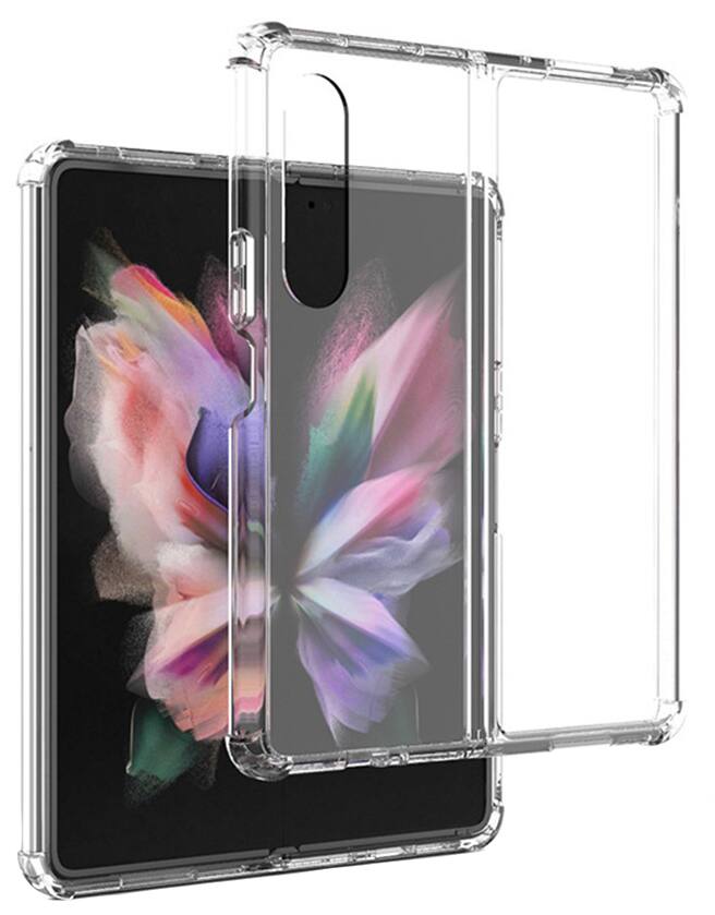 Alt View 3. Nakedcellphone - Clear Case for Samsung Galaxy Z Fold3 - Clear.