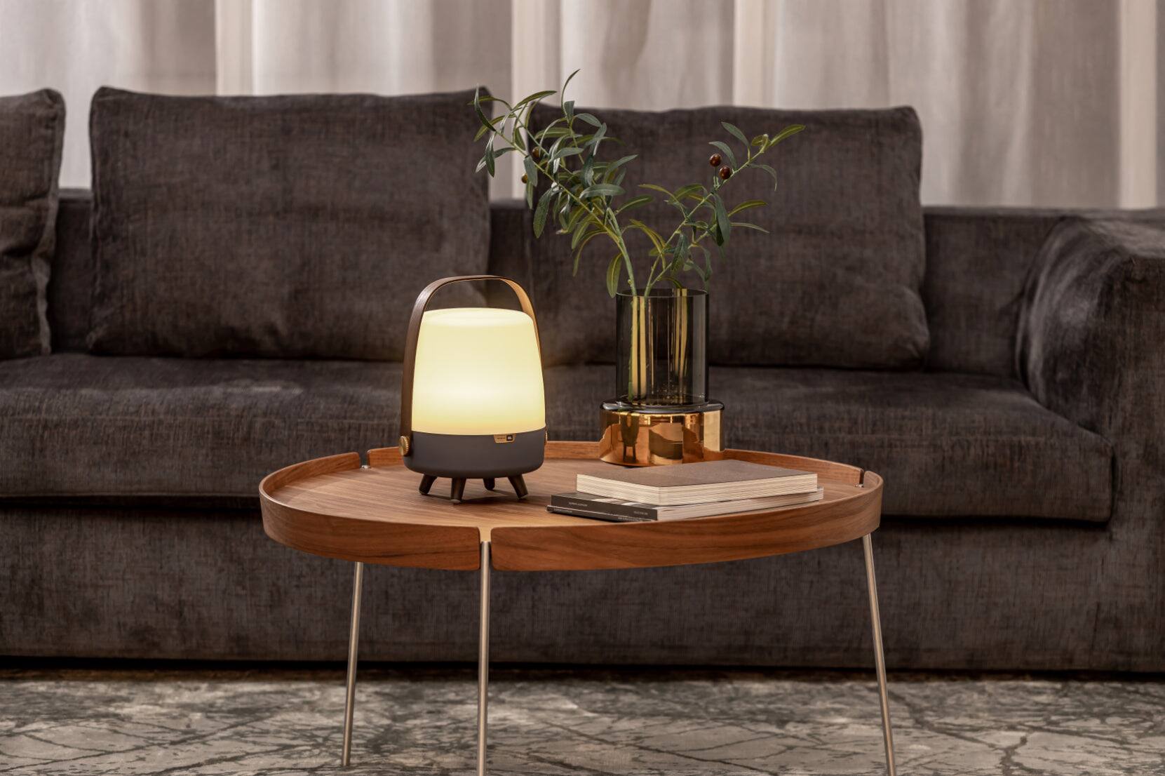 Alt View 2. Kooduu - Lite Up Play Mini, Ocean - Cordless rechargeable indoor/outdoor speaker Lamp, Sound by JBL.