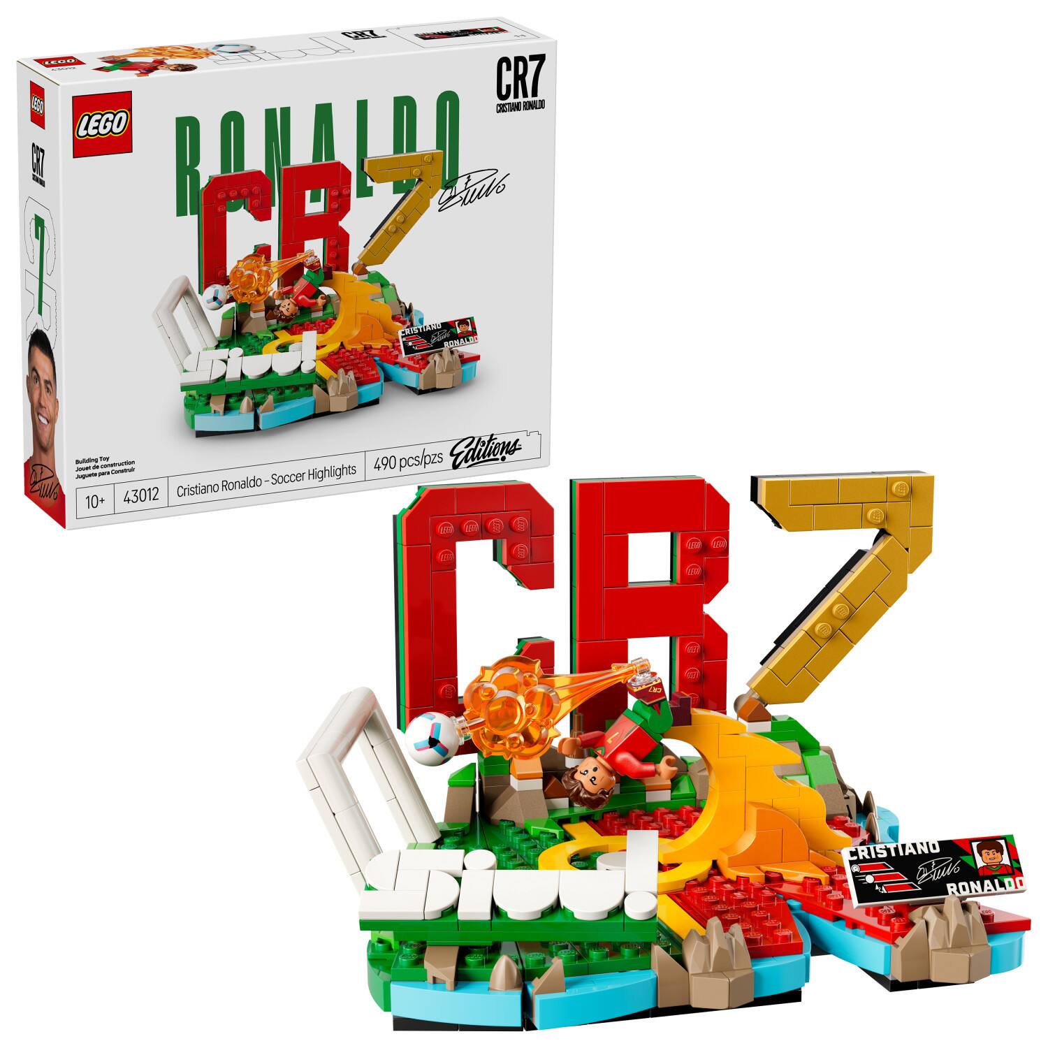 CR7  
CRISTIANO RONALDO  
LEGO  
Cristiano Ronaldo - Soccer Highlights  
490 pcs/pzs  
Editions  
43012  
10+