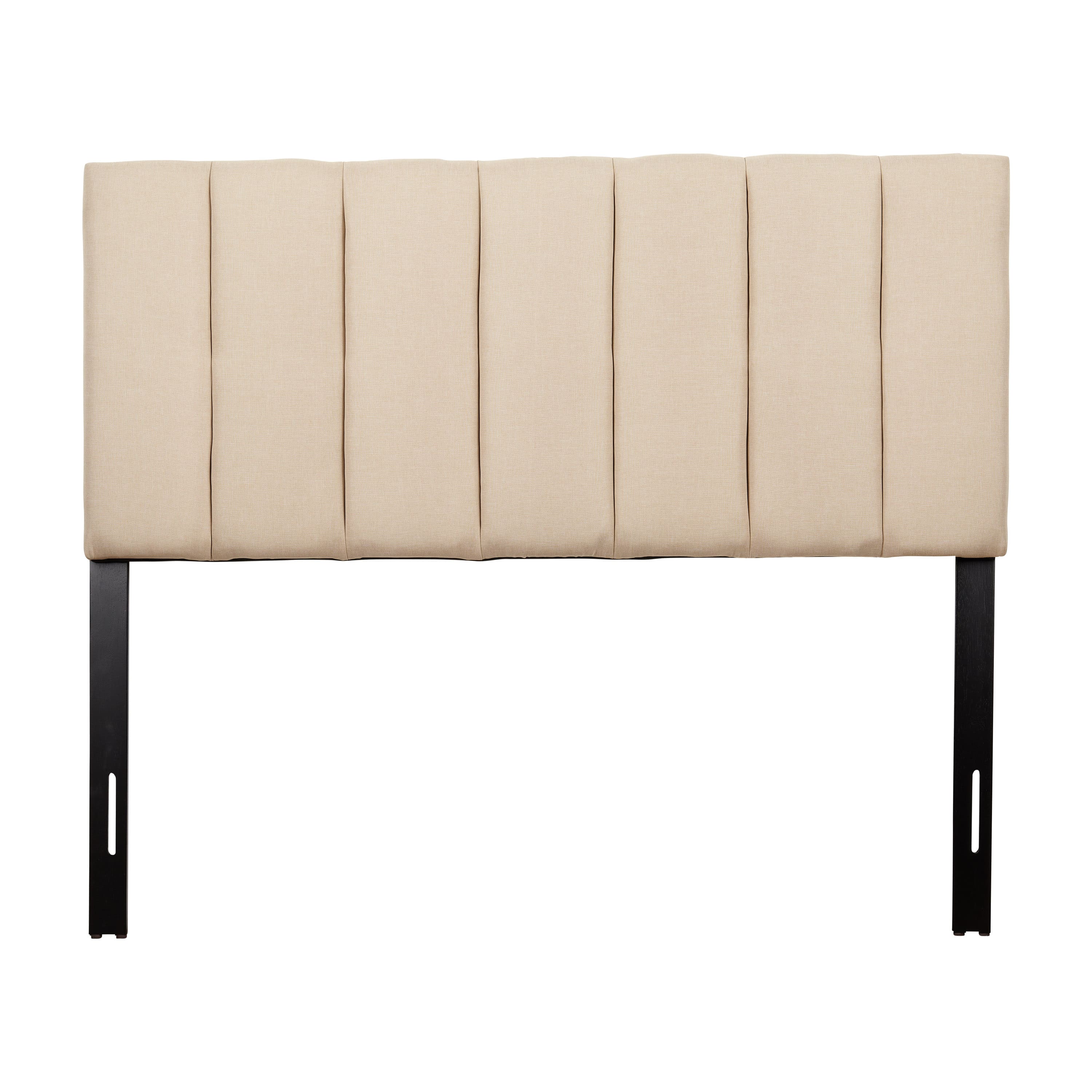 Front Zoom. CorLiving - Helena Channel Tufted Velvet Full/Double Headboard - Cream.