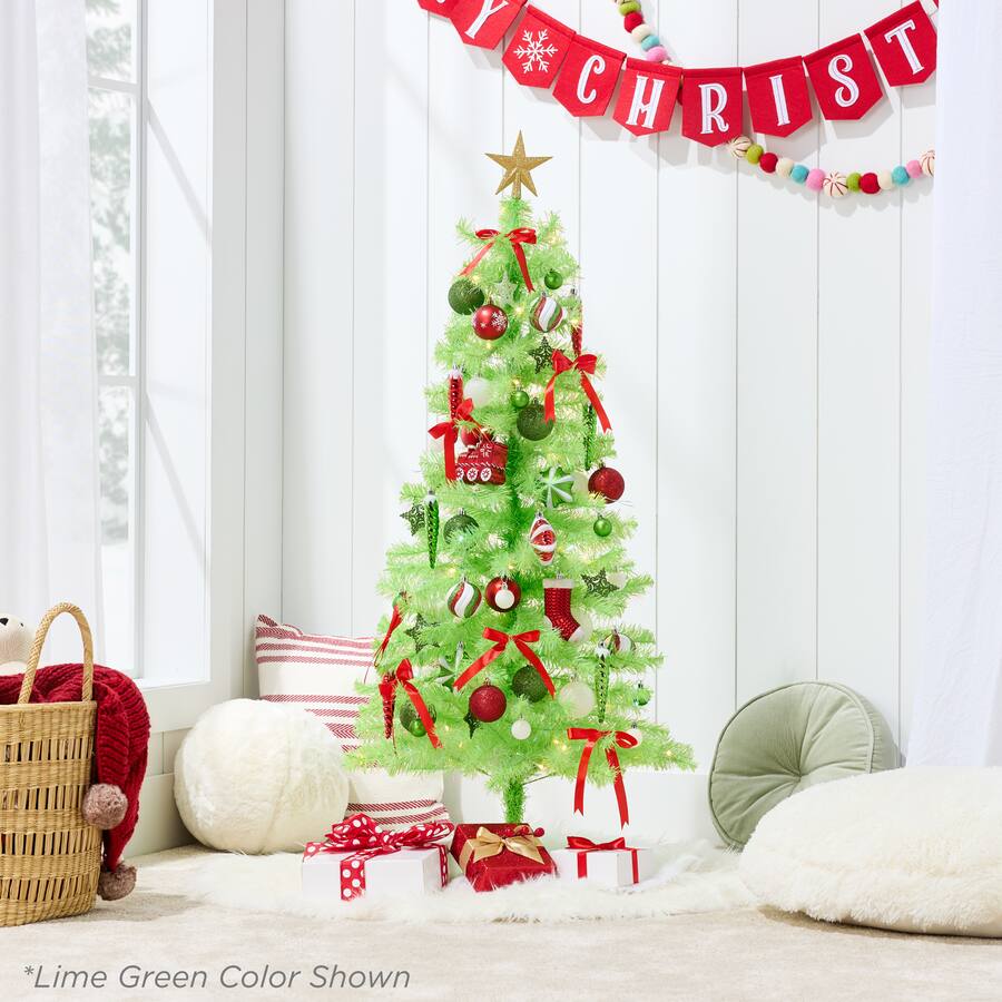 Best Choice Products 4ft Pre lit Colored Christmas Tree, Artificial ...
