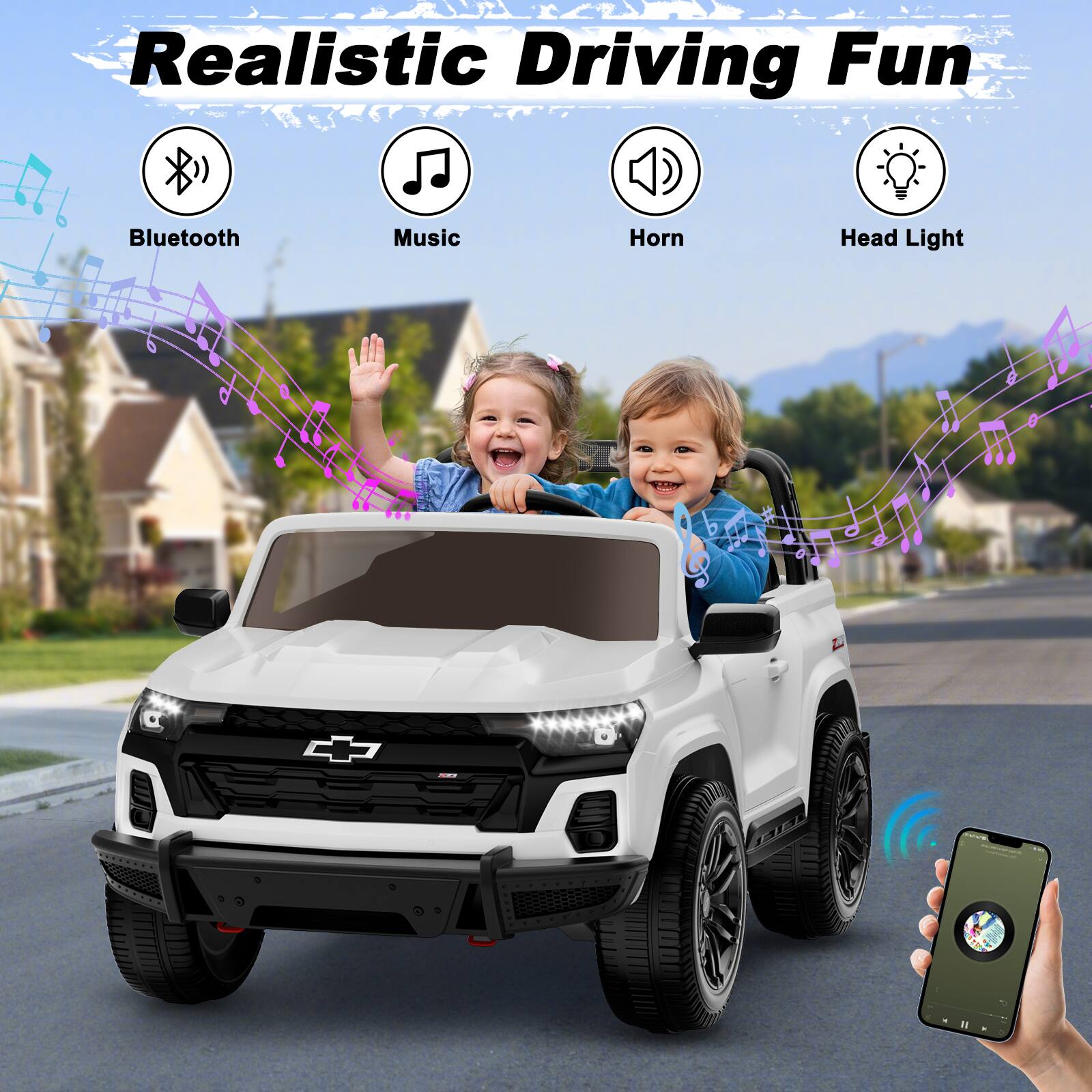 Realistic Driving Fun

Bluetooth
Music
Horn
Head Light