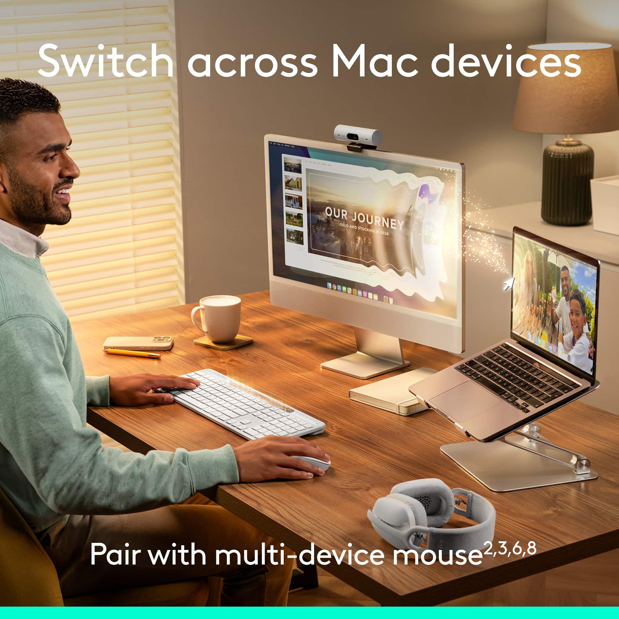 Switch across Mac devices OUR JOURNEY Pair with multi-device mouse 2,3,6,8