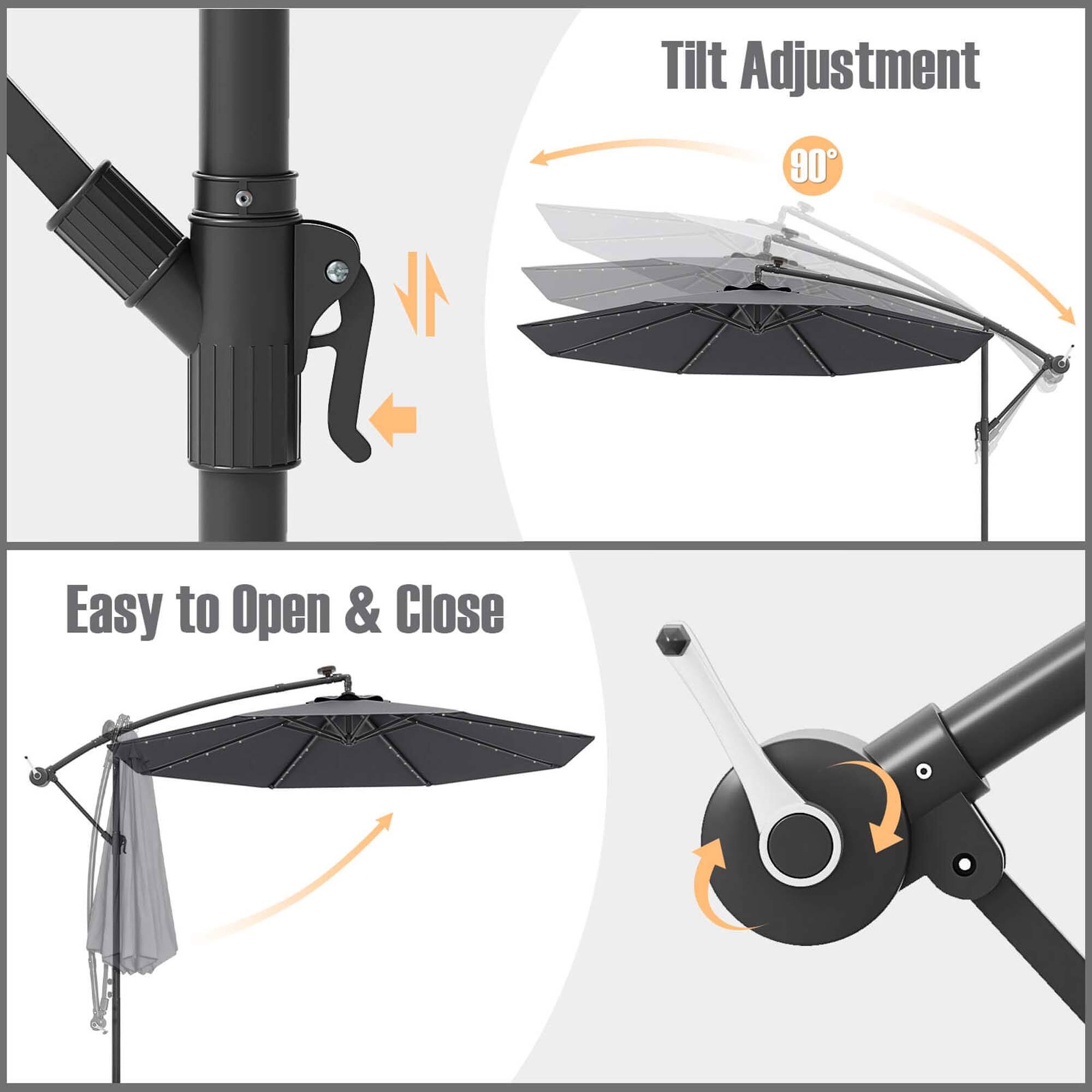 Tilt Adjustment 90 Easy to Open & Close