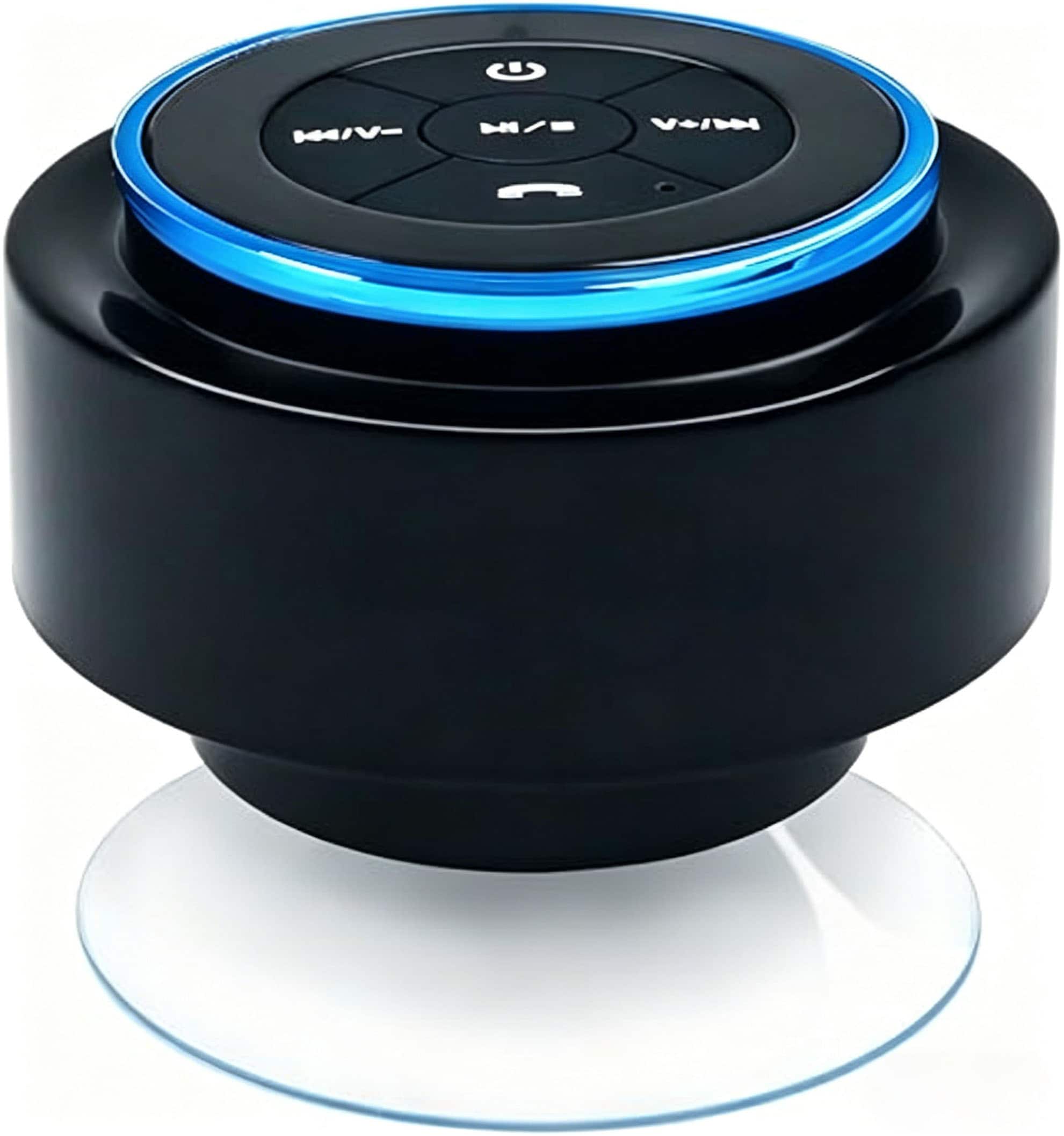 PRIMEPLUS - IPX7 Waterproof Bluetooth Shower Speaker, 5W, 12H Playtime, Suction Cup, Built-in Mic
