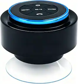 PRIMEPLUS - IPX7 Waterproof Bluetooth Shower Speaker, 5W, 12H Playtime, Suction Cup, Built-in Mic