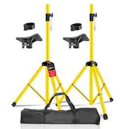 5 CORE - Speaker Stand Pair Adjustable Heavy Duty PA DJ Tripod Studio Monitor Stands w 35mm Insert - Yellow