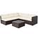 Angle. Costway - 6PCS Patio Rattan Furniture Set Cushioned Sofa Coffee Table Garden - White.