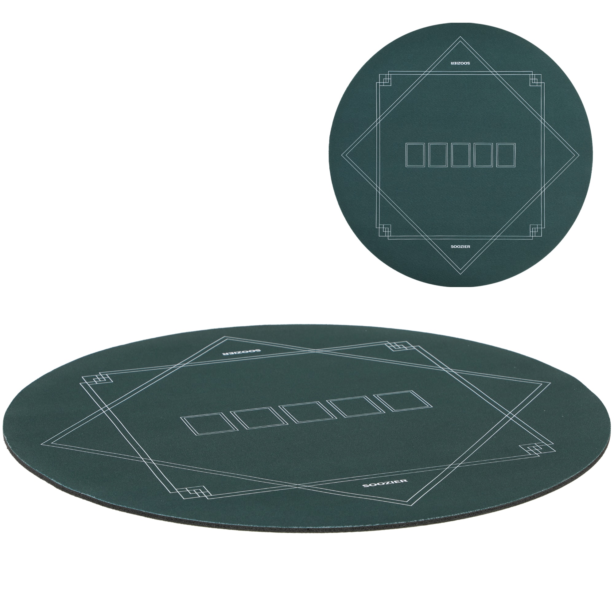 Soozier - 24 inch Round Poker Mat with Smooth Surface Carrying Bag