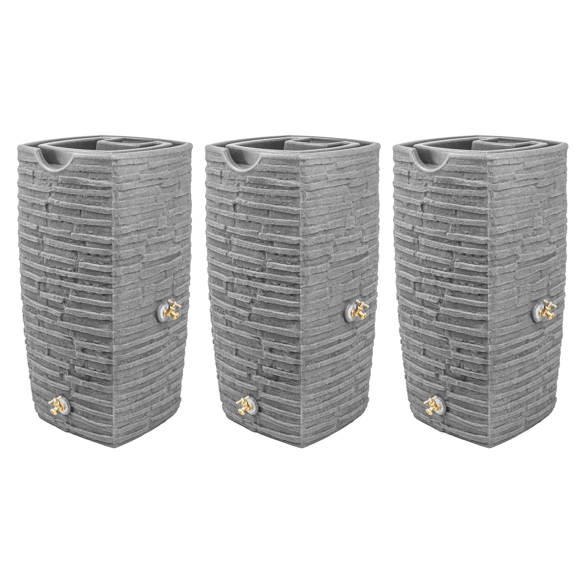 Front. Good Ideas - Good Ideas Impressions Riverwalk 50 Gallon Rain Saver, Dark Granite (3 Pack).
