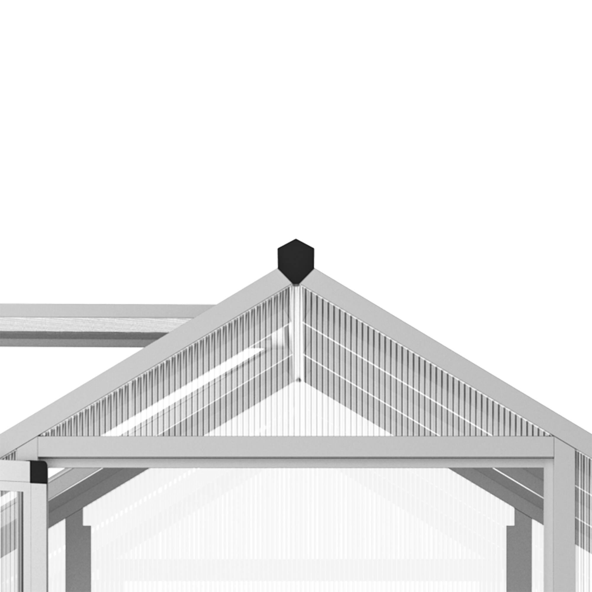 Alt View 8. Outsunny - 10' x 6' Greenhouse for Outdoors, Polycarbonate Greenhouse with Rain Gutter and Roof Vent.