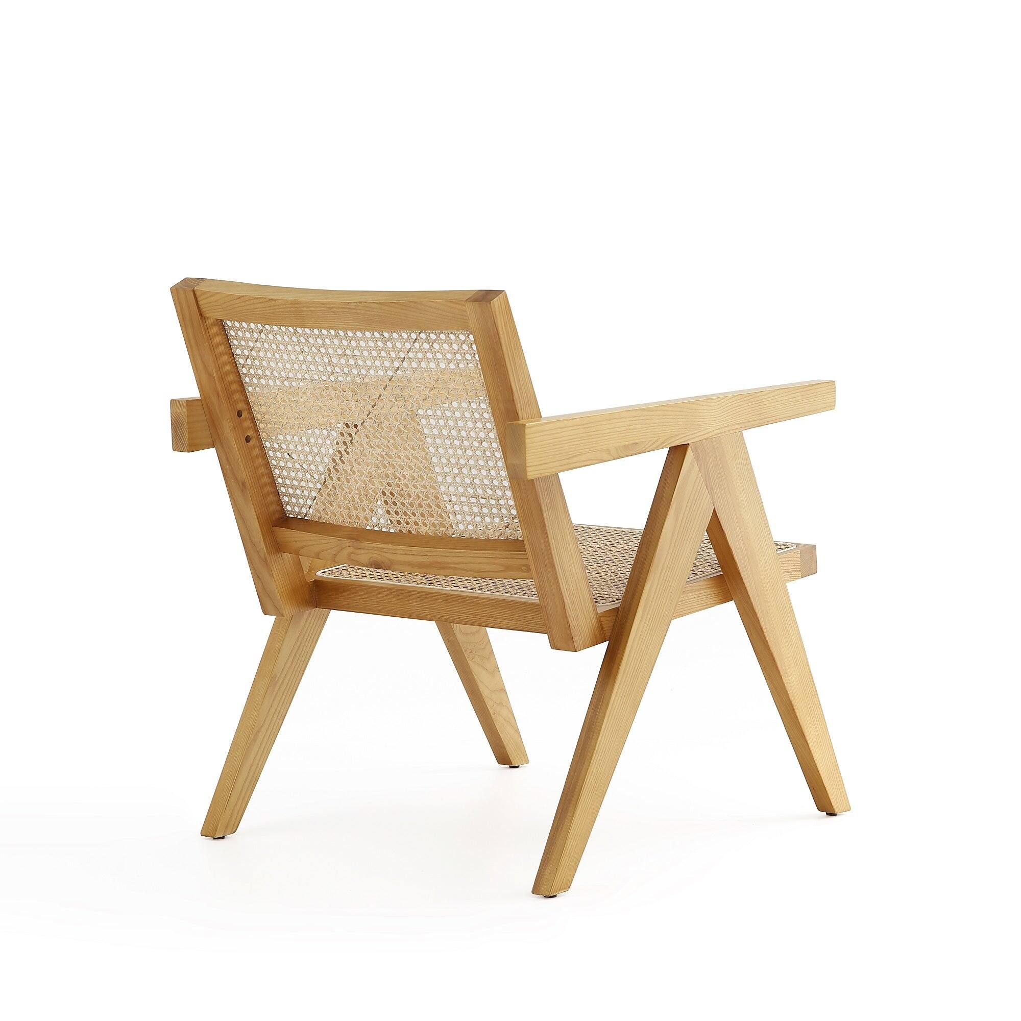Alt View 3. Manhattan Comfort - Hamlet Industry Chic Cane Back Wood Accent Armchair - Set of 2 - Natural.