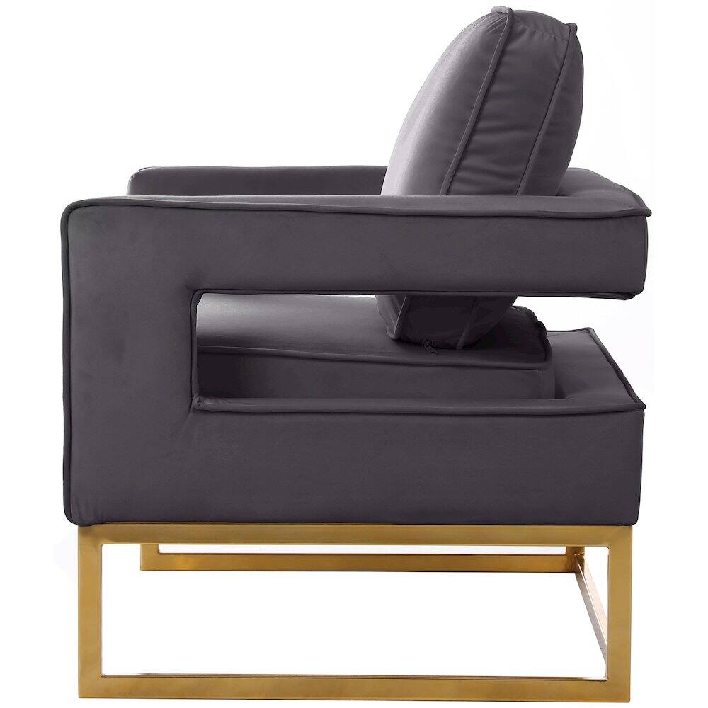 Alt View 2. Meridian Furniture - Noah Grey Velvet Accent Chair - Grey.