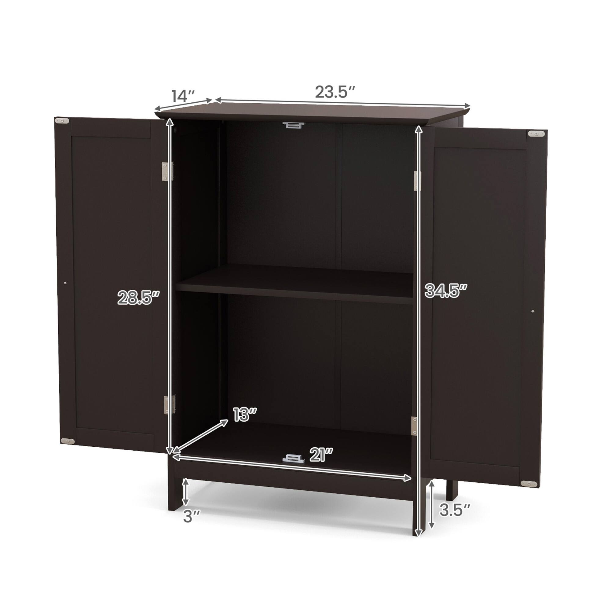 14"  
23.5"  
28.5"  
34.5"  
13"  
21"  
3"  
3.5"