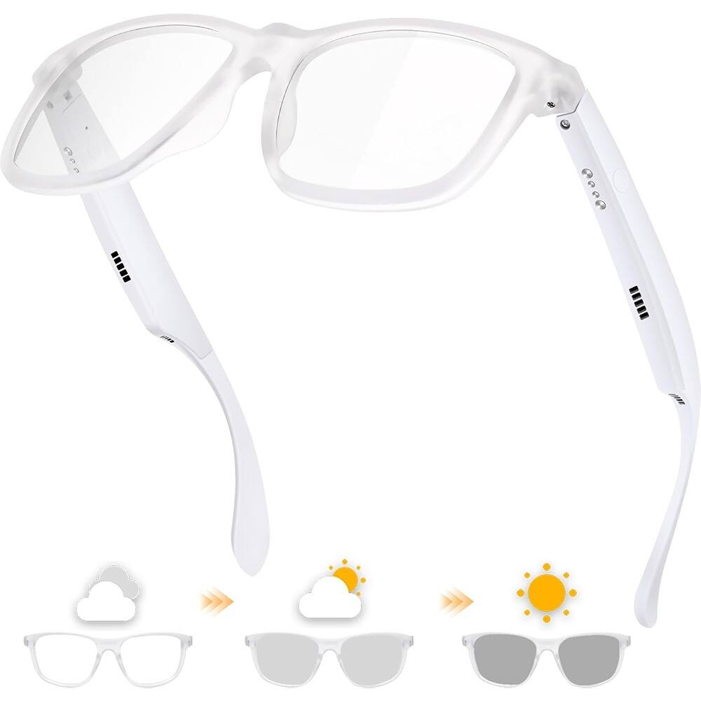 Front. ACJPR - ALOUS Bluetooth Smart Glasses, Open-Ear Sound, UV Protection, Touch Control - black.