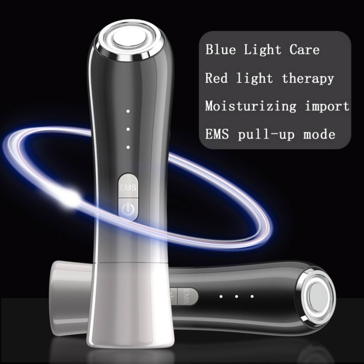 Blue Light Care  
Red light therapy  
Moisturizing import  
EMS pull-up mode
