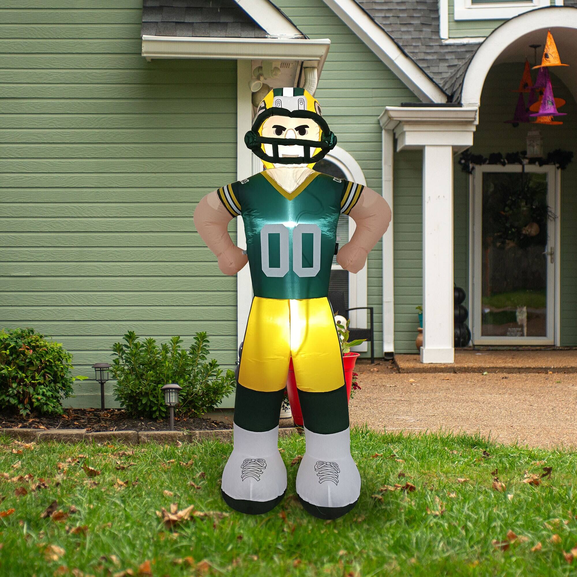 Alt View 3. Logo Brands - Green Bay Packers Player Lawn Inflatable - Multicolor.