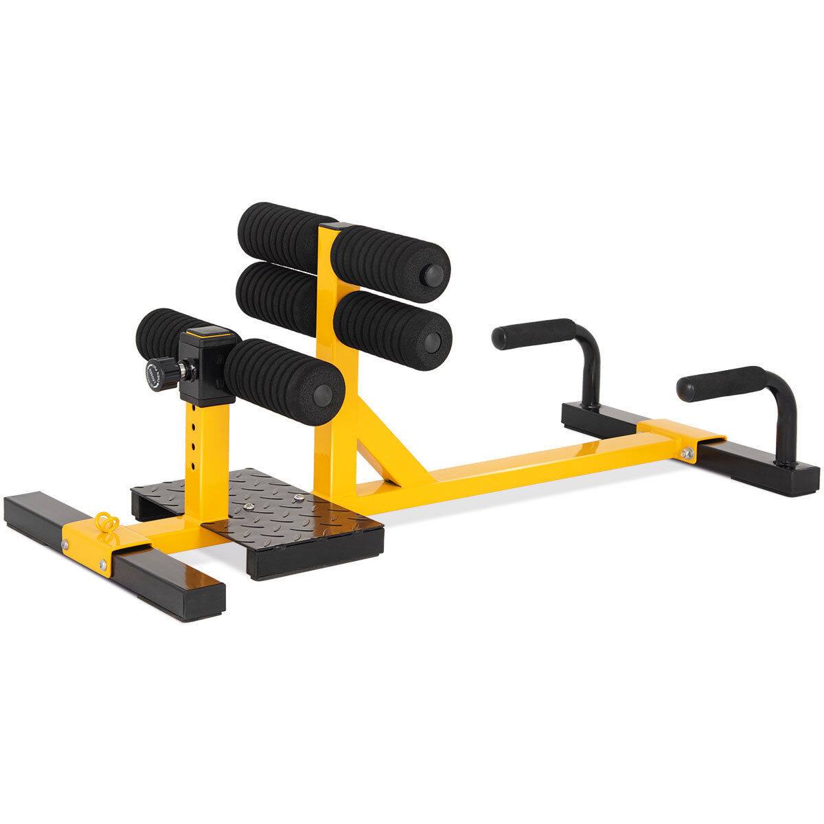 Alt View 19. Costway - 3-in-1 Sissy Squat Push Up Ab Workout Home Gym Sit Up Machine Height Adjustable - Black/Yellow.