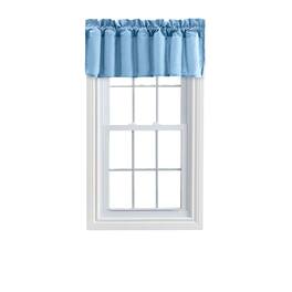 Ellis Curtain - Ellis Stacey 3" Rod Pocket High Quality Fabric Solid Color Window Lined Filler Valance 42"x13" - Slate