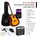 ALL-IN-ONE ACOUSTIC-ELECTRIC GUITAR KIT
- 4 Months Free Lessons
- In-App Digital Tuner
- Guitar
- Carrying Case
- Strap
- Pick Set
- Cleaning Cloth
- 10-Watt Amp
- Extra Strings
- Amp Cable
- Pick Guard
- Capo
- Cable