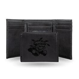 Rico Industries - Wichita State Shockers Laser Engraved Black Trifold Wallet - Multi