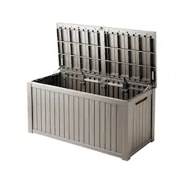 Decksplore - 190 Gallon Resin Deck Box, Lockable Patio Outdoor Storage Box for Furniture, Waterproof Outside Storage Boxes